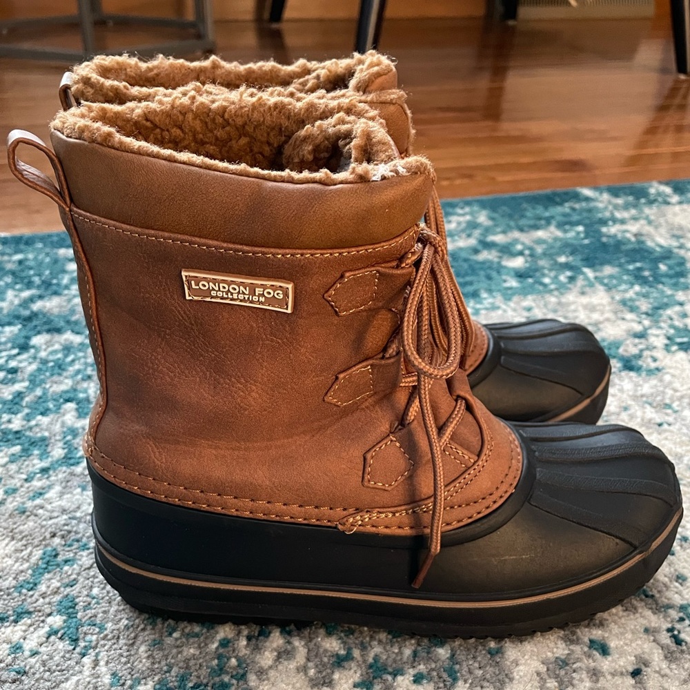 Boys London Fog Winter Snow Boots Cheshire II Cognac Size 4